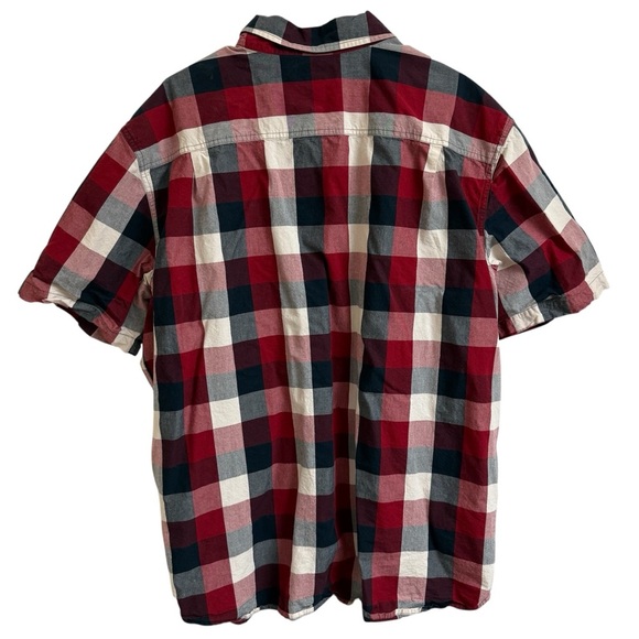 Carhartt Mens Size 2XL XXL Relaxed Fit Red Plaid Short Sleeve Button Up Shirt - Picture 2 of 8